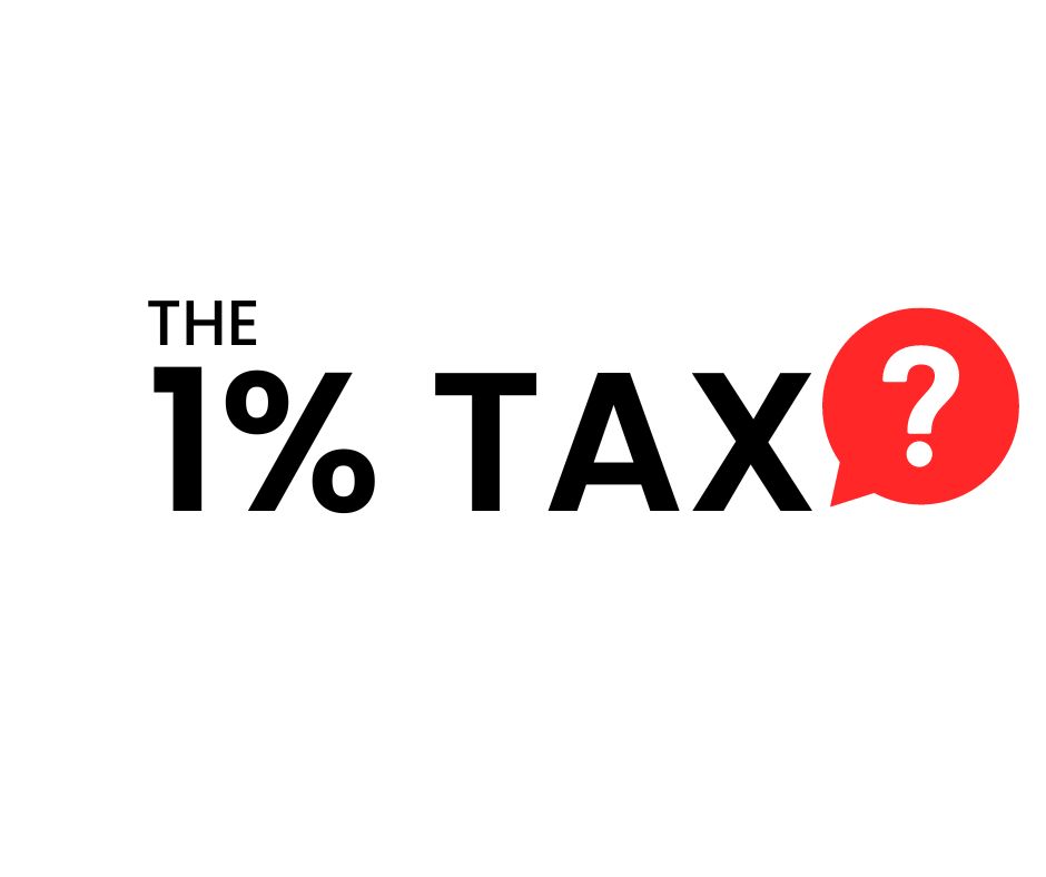 One Percent Tax Poster in White Color