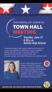 Town hall meeting to discuss property taxes.