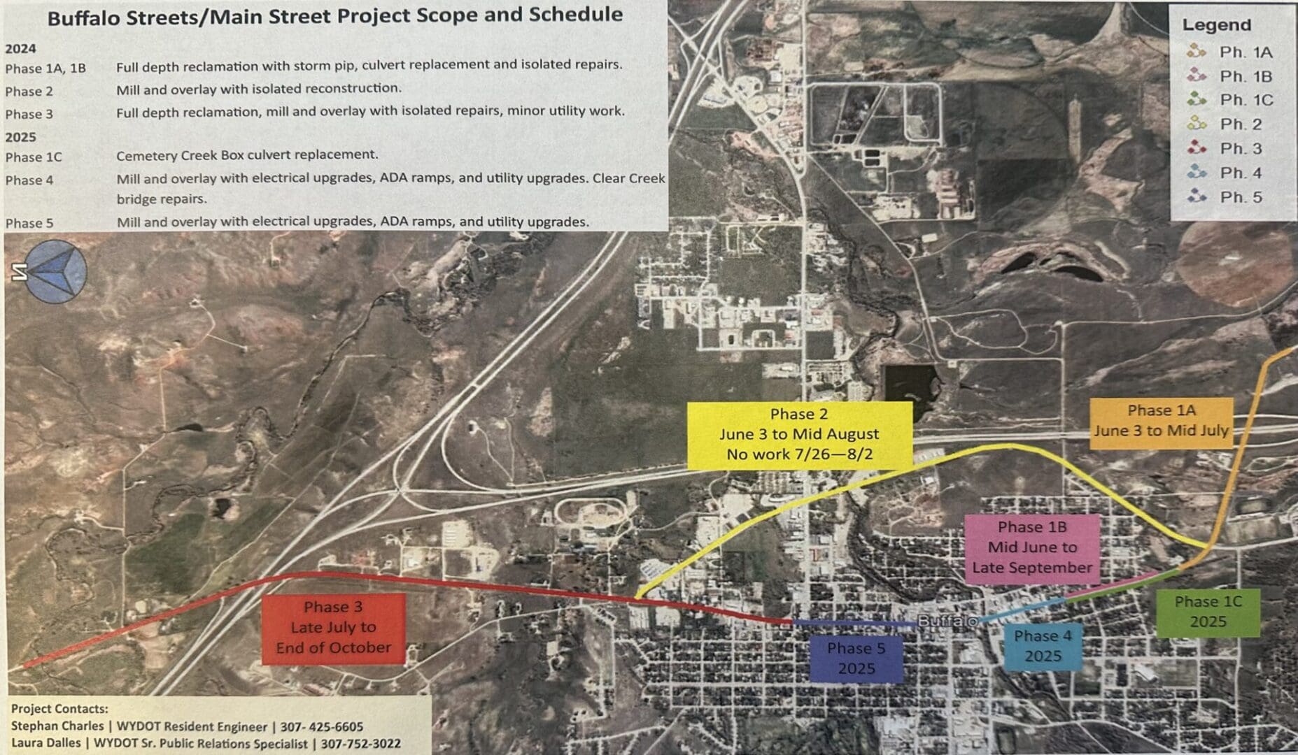 A map of the Buffalo Streets project scope and schedule.